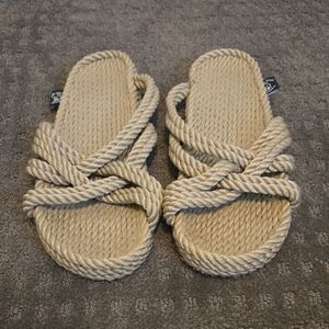 Nomadic State Of Mind Rope Slide Sandals in Natural Beige - Women
